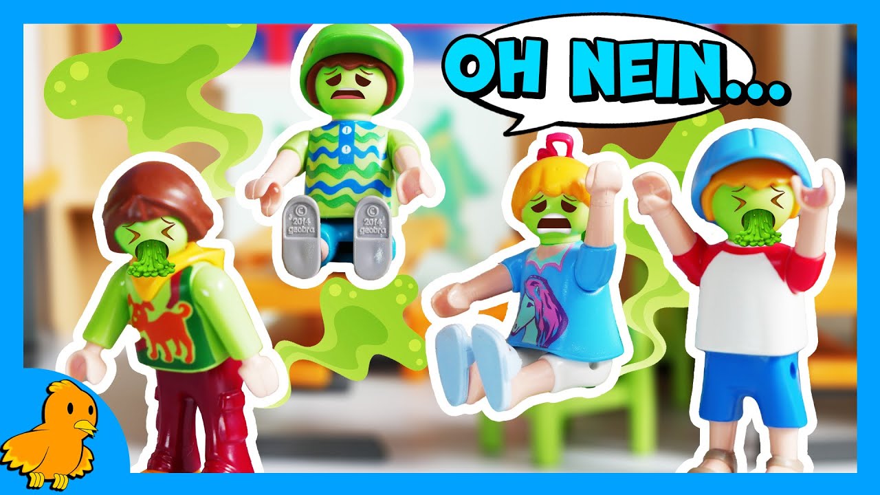 Playmobil Film PUPS-ALARM in der SCHULE! Alle haben Bauchweh! Kinderserie