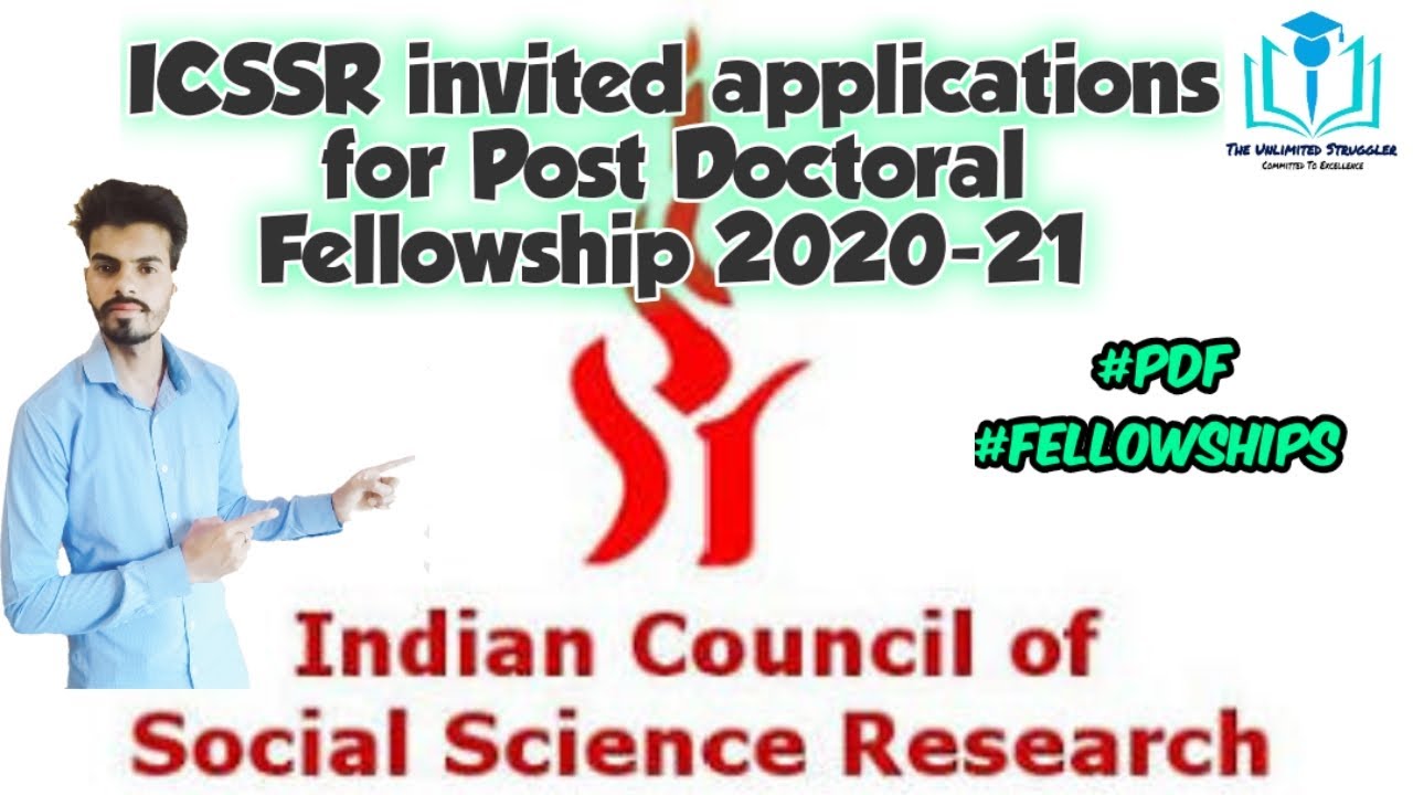 ICSSR Post Doctoral Fellowships 2020-21|Fellowships|Post Doctoral | MHRD |UGC|Santosh Kumar Sankhyan