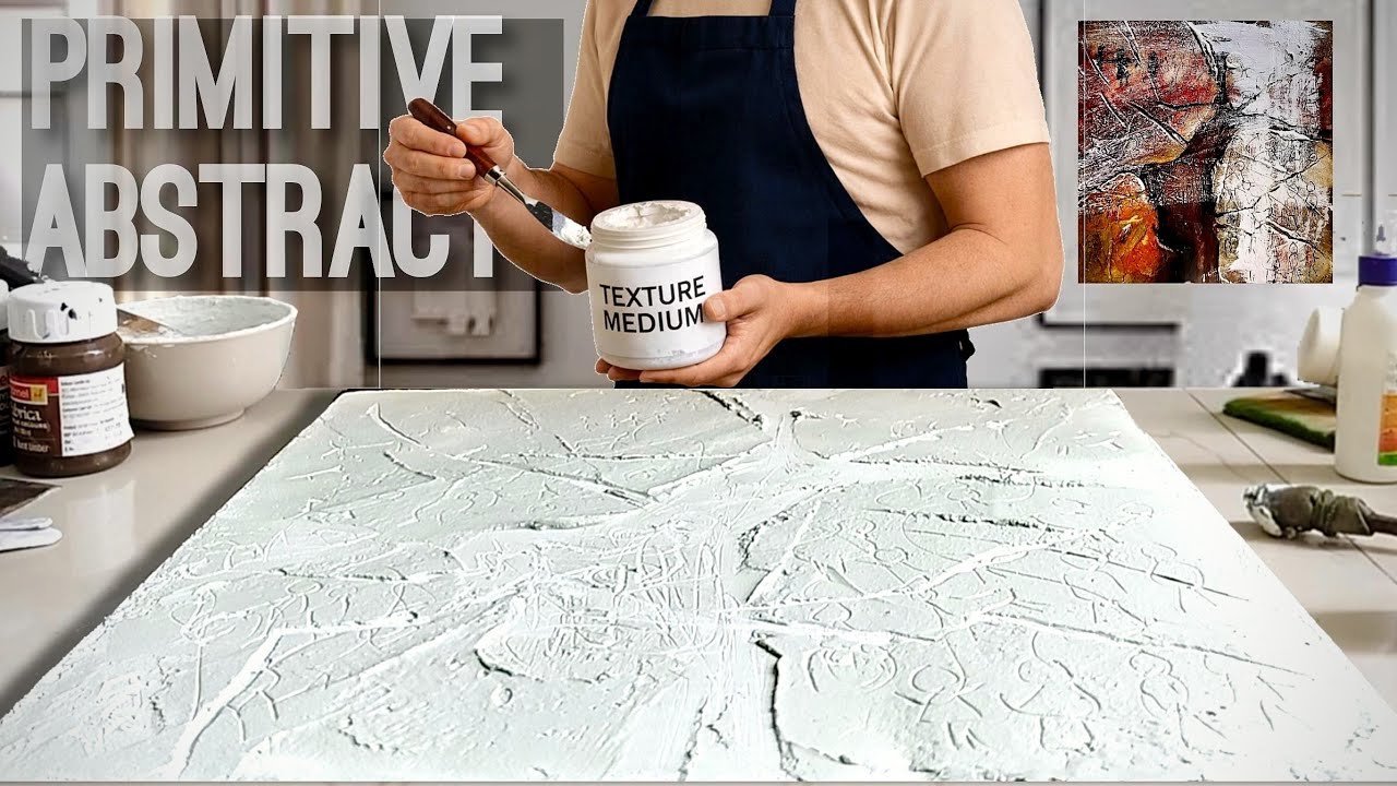 Textured Abstract Art: Ancestral Primitive Expression in Acrylic Techniques