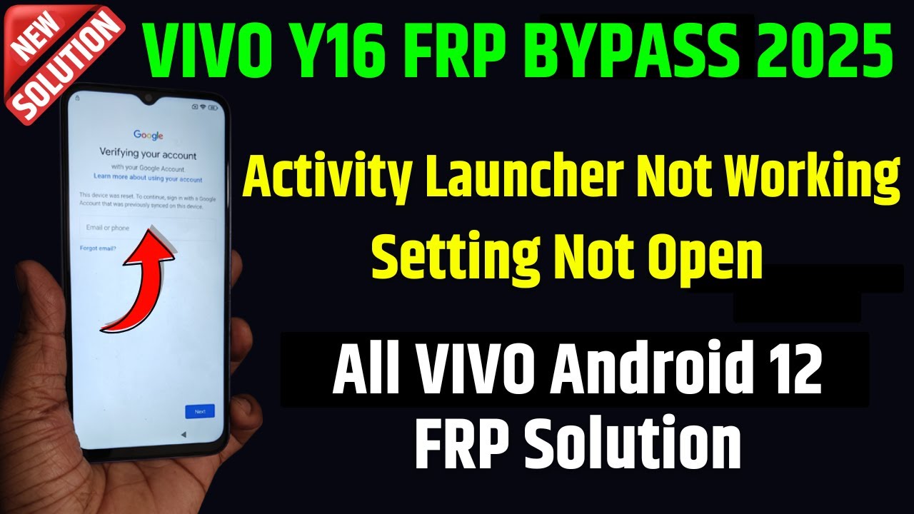Vivo Y16 Frp Bypass Android 12 2025 👉 Fix Setting Not Open 👉 Fix Activity Launcher Not Working