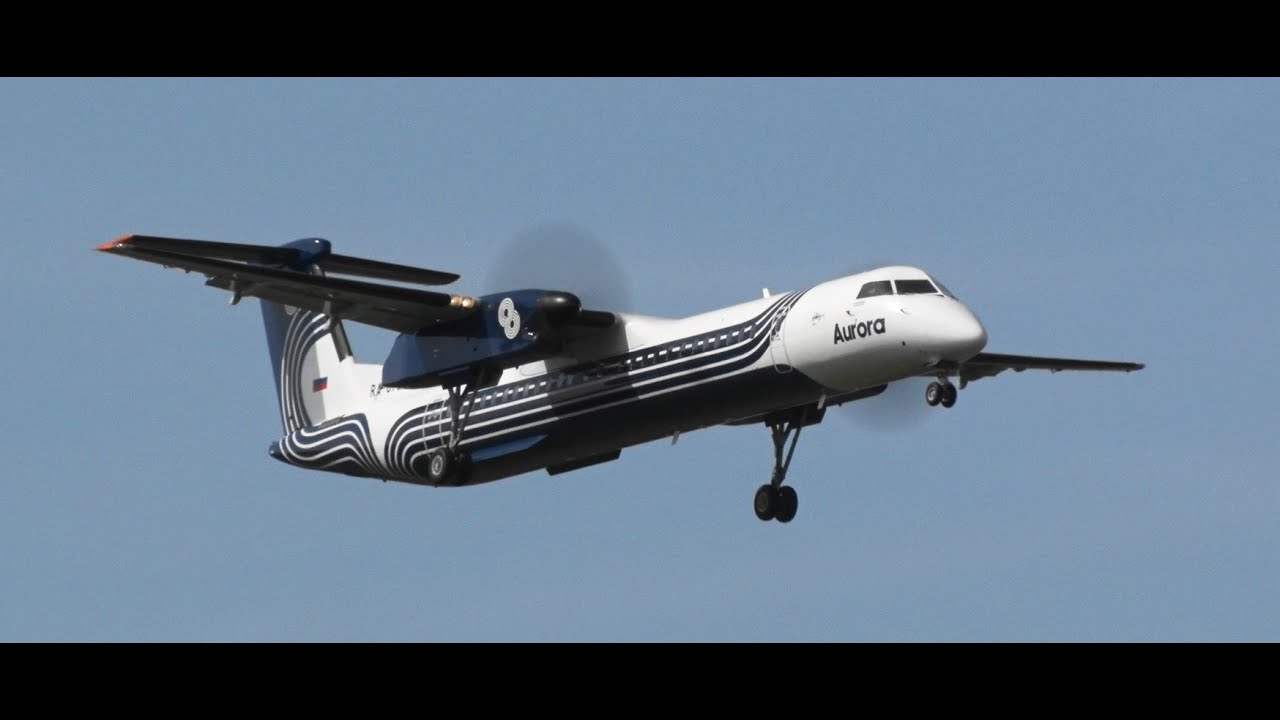 オーロラ (Aurora)Bombardier DHC-8)☆Landing!!Narita RWY16R成田空港!さくらの山
