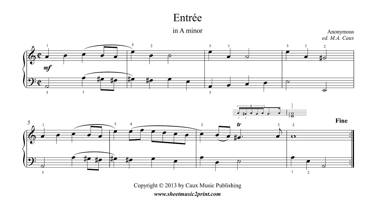 Entrée in A minor - Notebook for Wolfgang