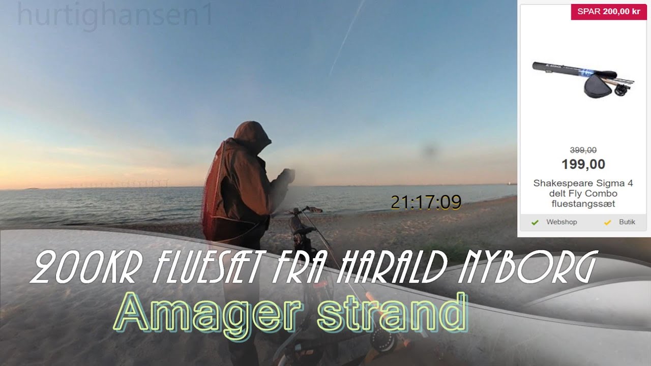 Amager strand Test af 200kr flue combo fra HN. Shakespeare Sigma 4 delt Fly Combo