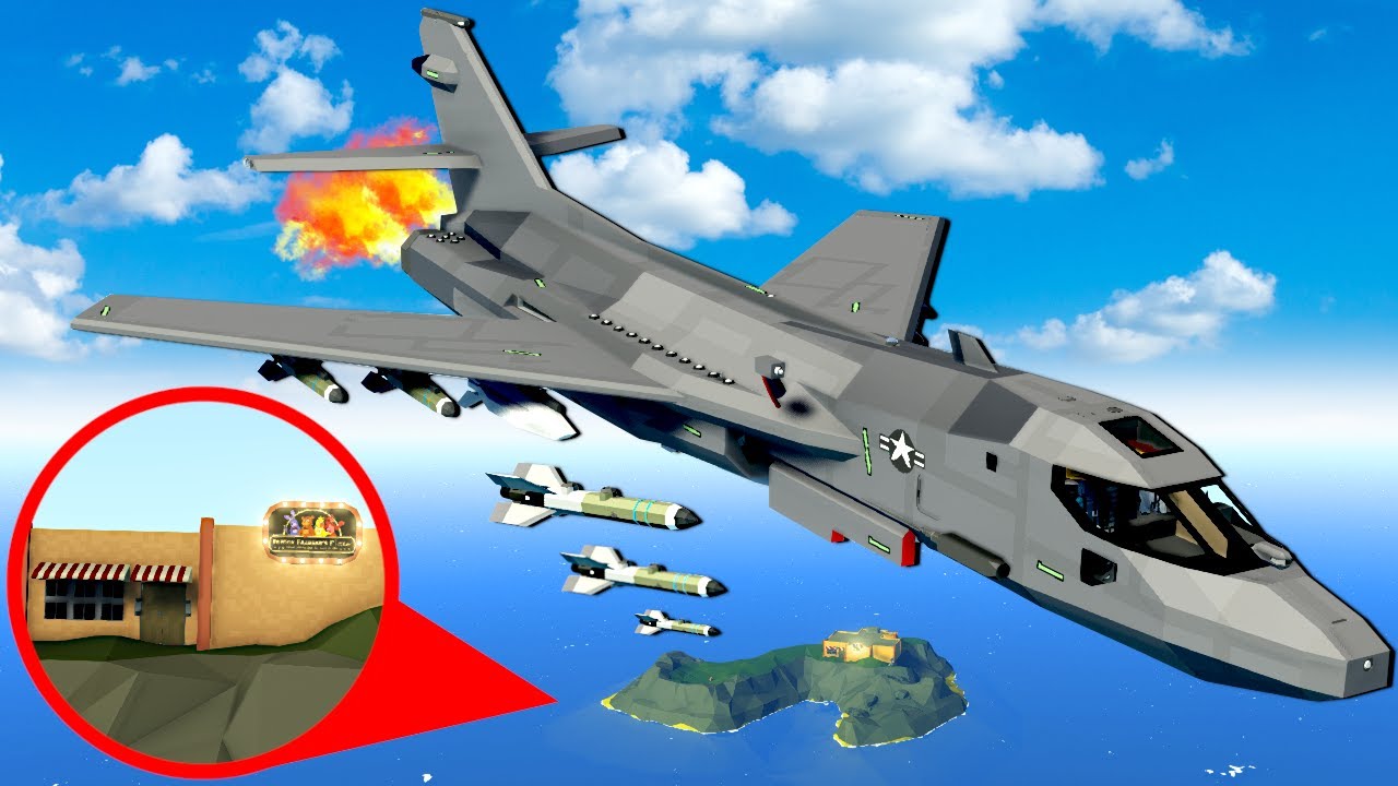 Flying a BOMBER PLANE to destroy the FNAF Pizzeria! (Stormworks)