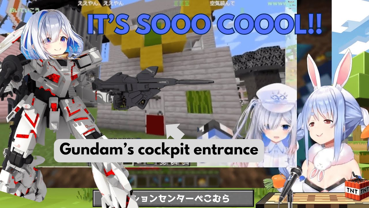 Pekora Feels So Proud Watching Kanata Go Crazy Over Her Gundam Gift! [Hololive] [Minecraft]