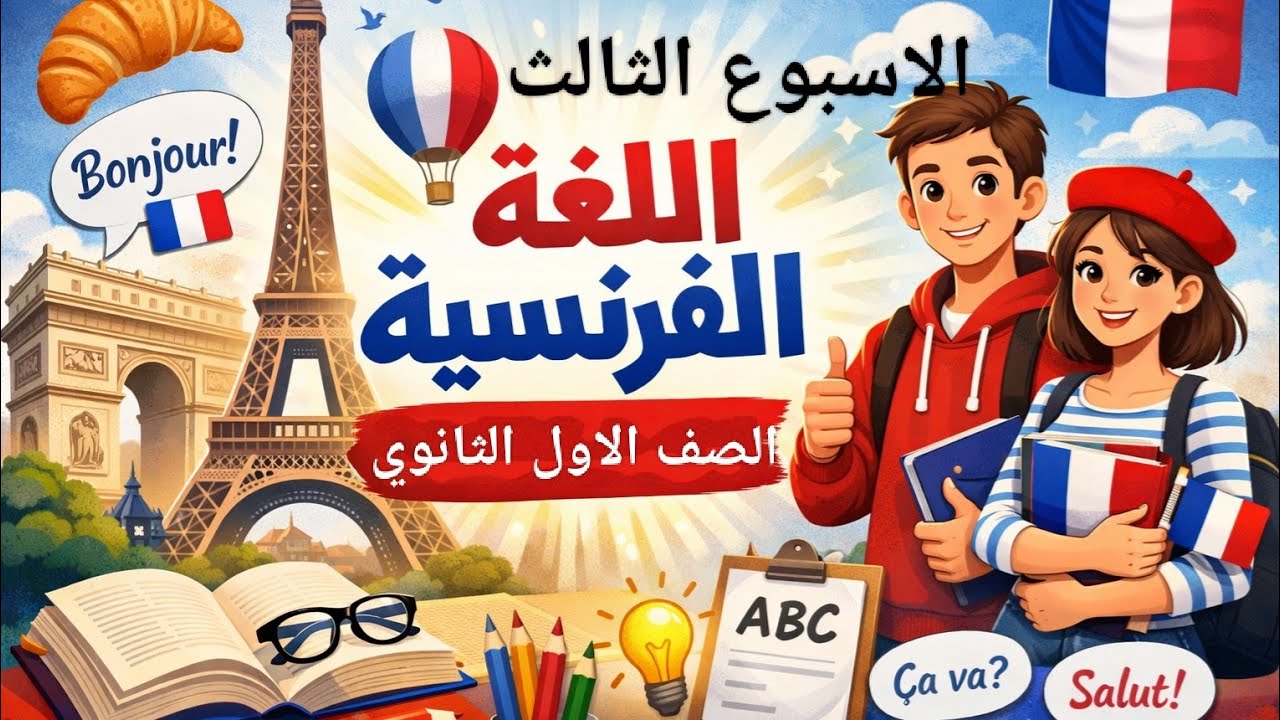 تقييم الفرنساوى الصف الاول الثانوي الاسبوع الثالث 