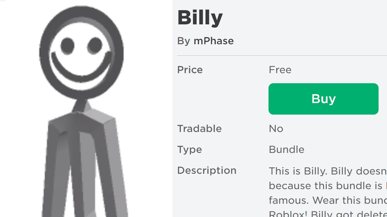ROBLOX BILLY IS BACK... #BRINGBACKBILLY