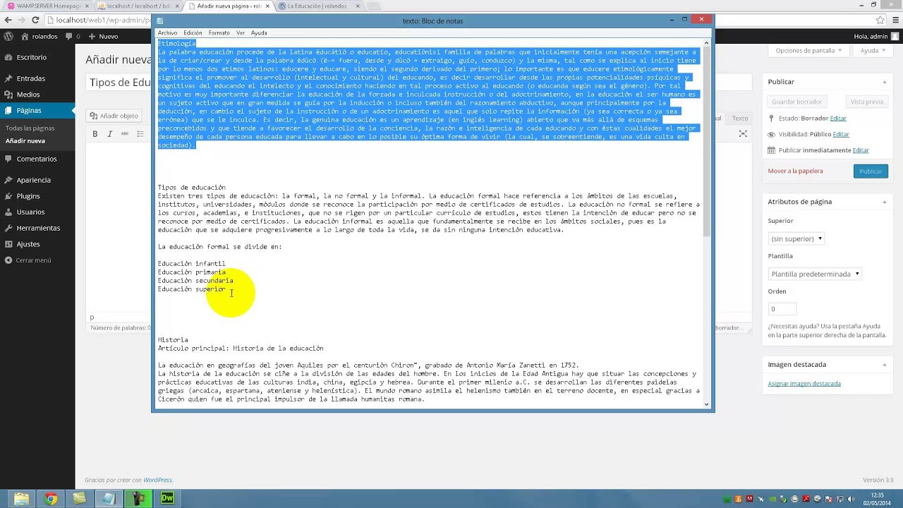 Copia de seguridad y restauración de Wordpress