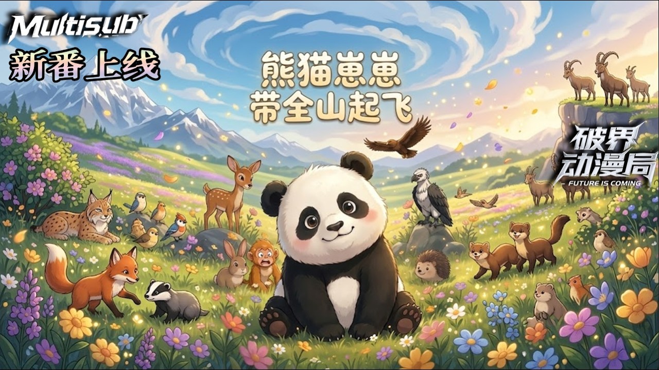 Multi sub（完结新番）💥💥💥国宝熊猫带队，恐高猴子和胆小鹿竟然反杀了大黑熊！荒山变乐园，这群小家伙火了！《熊猫崽崽带全山起飞》#次元动漫  #破界 #動漫