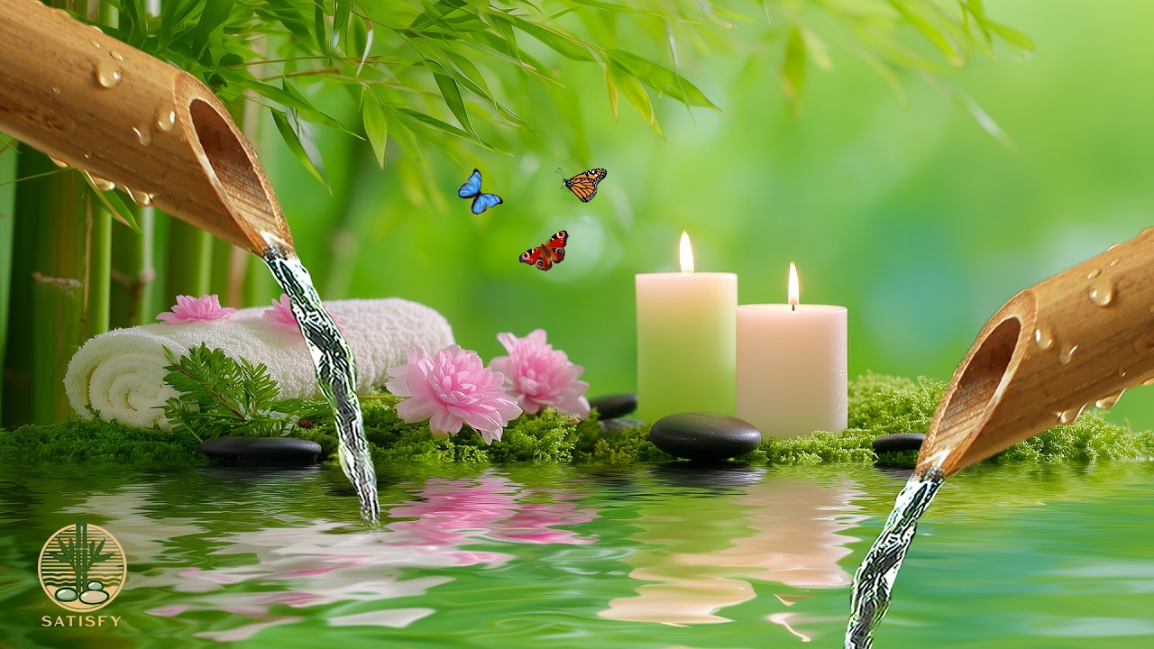 Calming Music for Sleep, Relax, Meditation🌿 Bamboo Water Fountain, Relieves Stress, Calm Anxiety