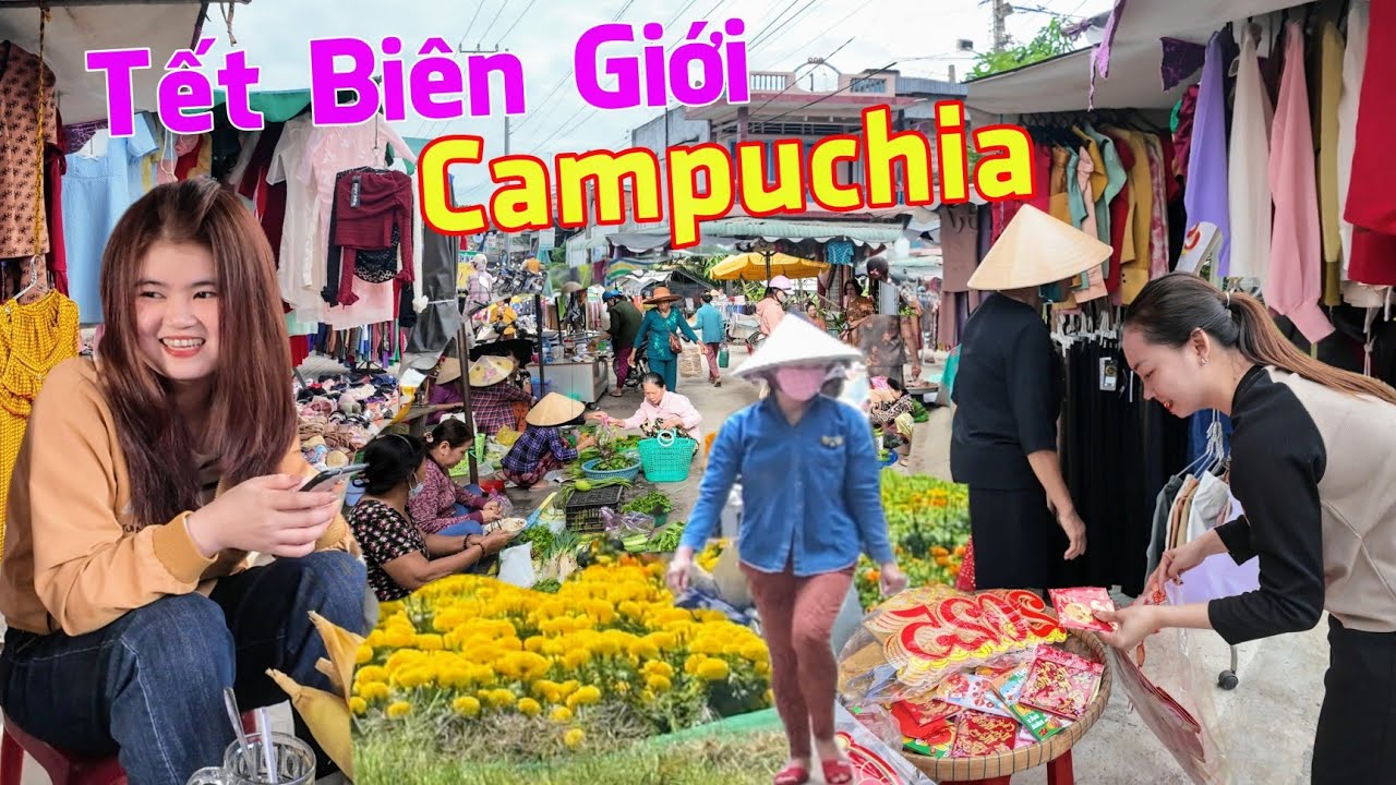 Độc đáo chợ tết biên giới Campuchia - 99,99% từ miền trung về Tân Hộ Cơ Đồng Tháp
