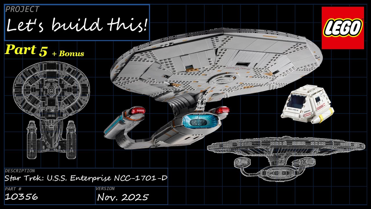 Let's build this live! - LEGO Icons - 10356 Star Trek U.S.S. Enterprise NCC-1701-D - Part 5 + Bonus