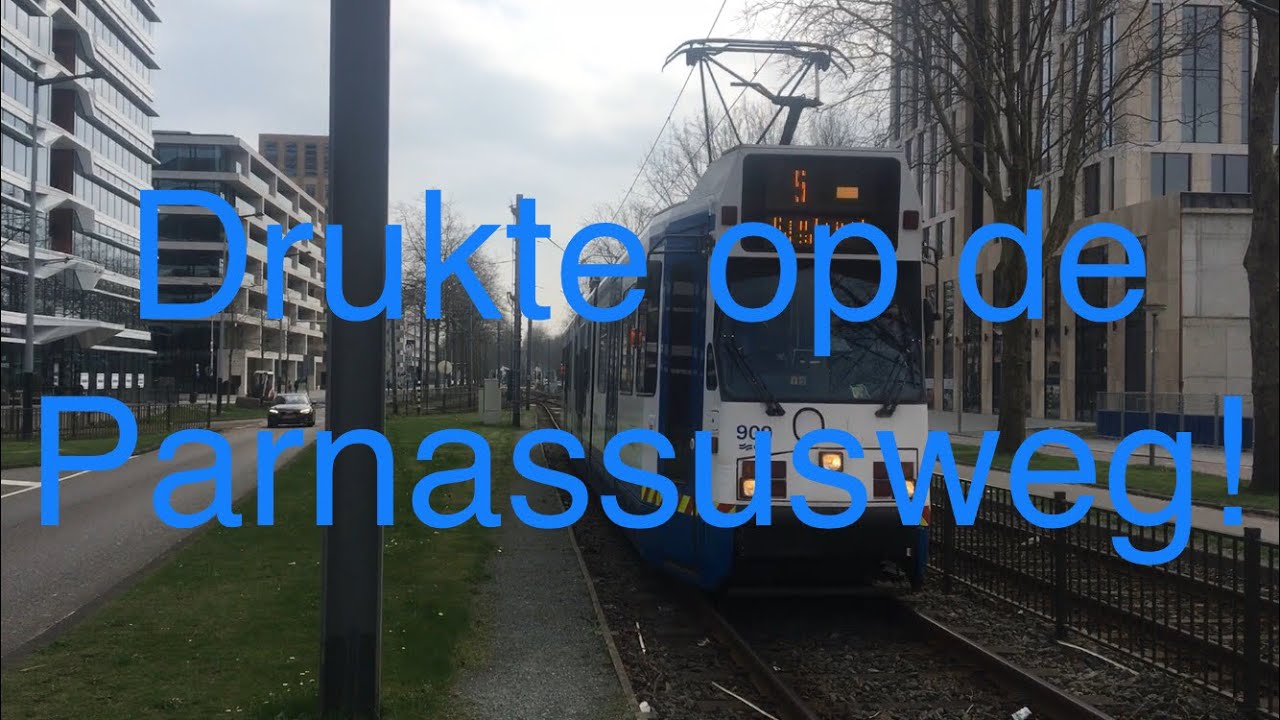Drukte op de Parnassusweg! // 5 trams binnen 3&frac12; minuut!