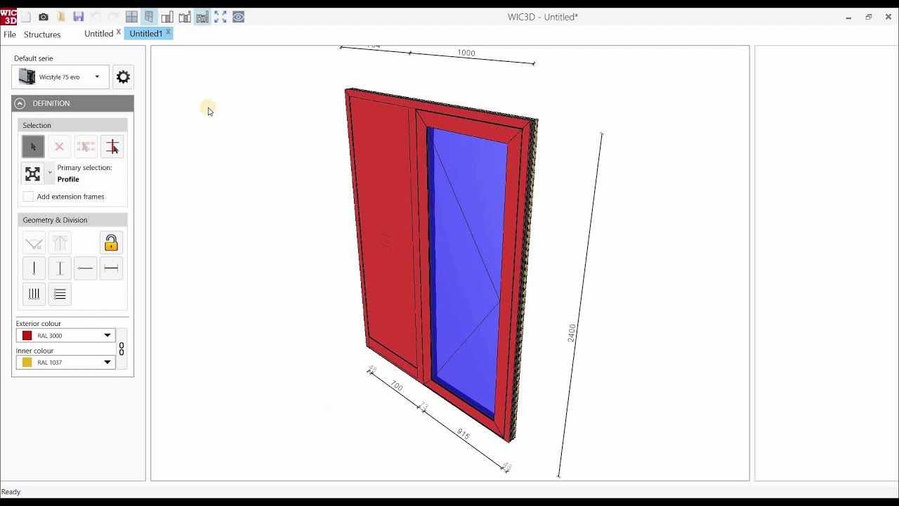 WIC3D Software - Window Door definition - Save construction template