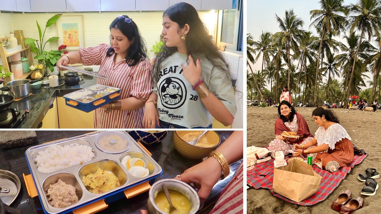 Cooked Special Lunch Box Tiffin For Sweety's Hostel  Dinner ❤️ Picnic On The Beach Weekend Trip