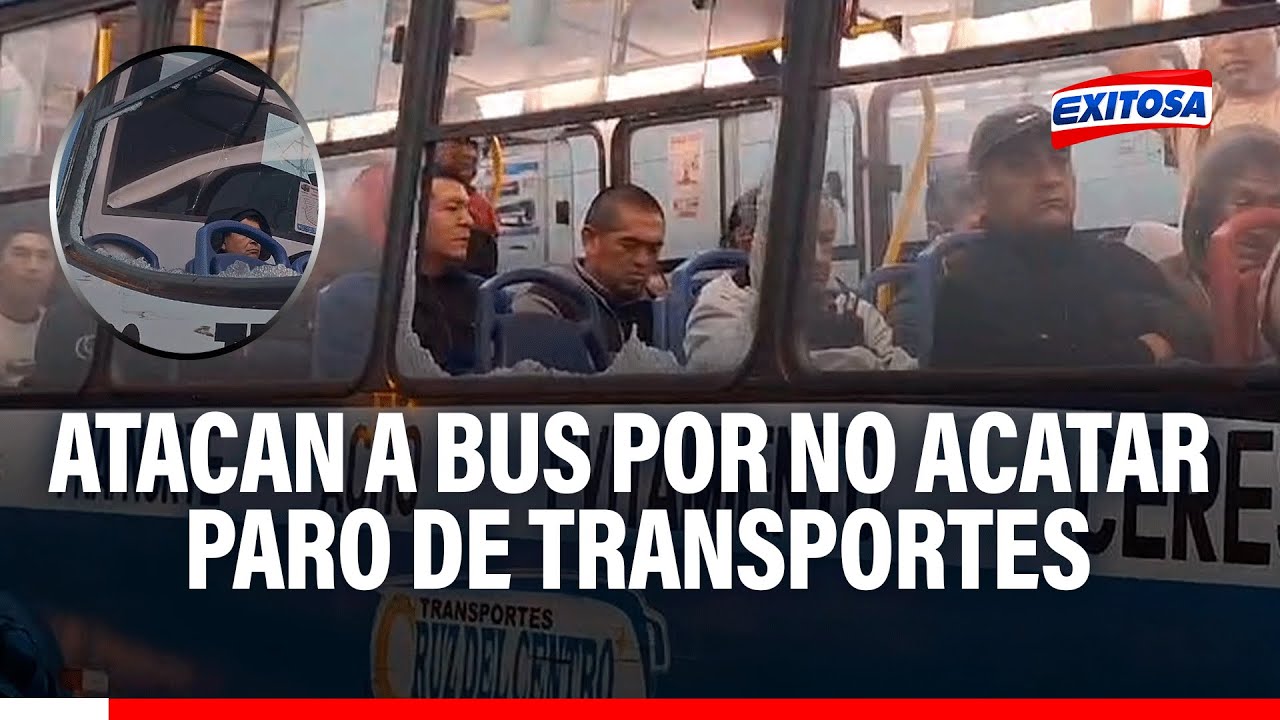 🔴🔵Paro de transportistas: Atacan bus 'Cruz del Centro' por no acatar movilización