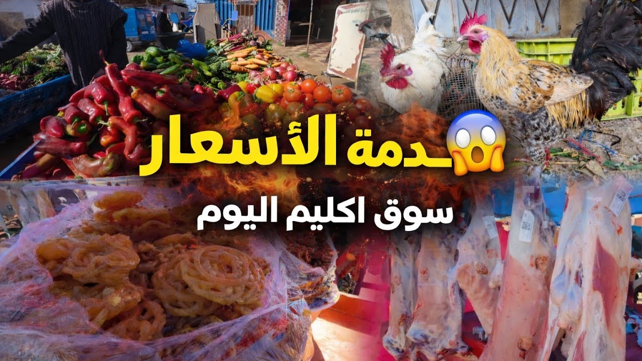 سوق اكليم هدا صباح 💥 ارتفاع الأسعار 🔥 السمك ودواجن🐓 الخضروات🍋 اللحوم🥩