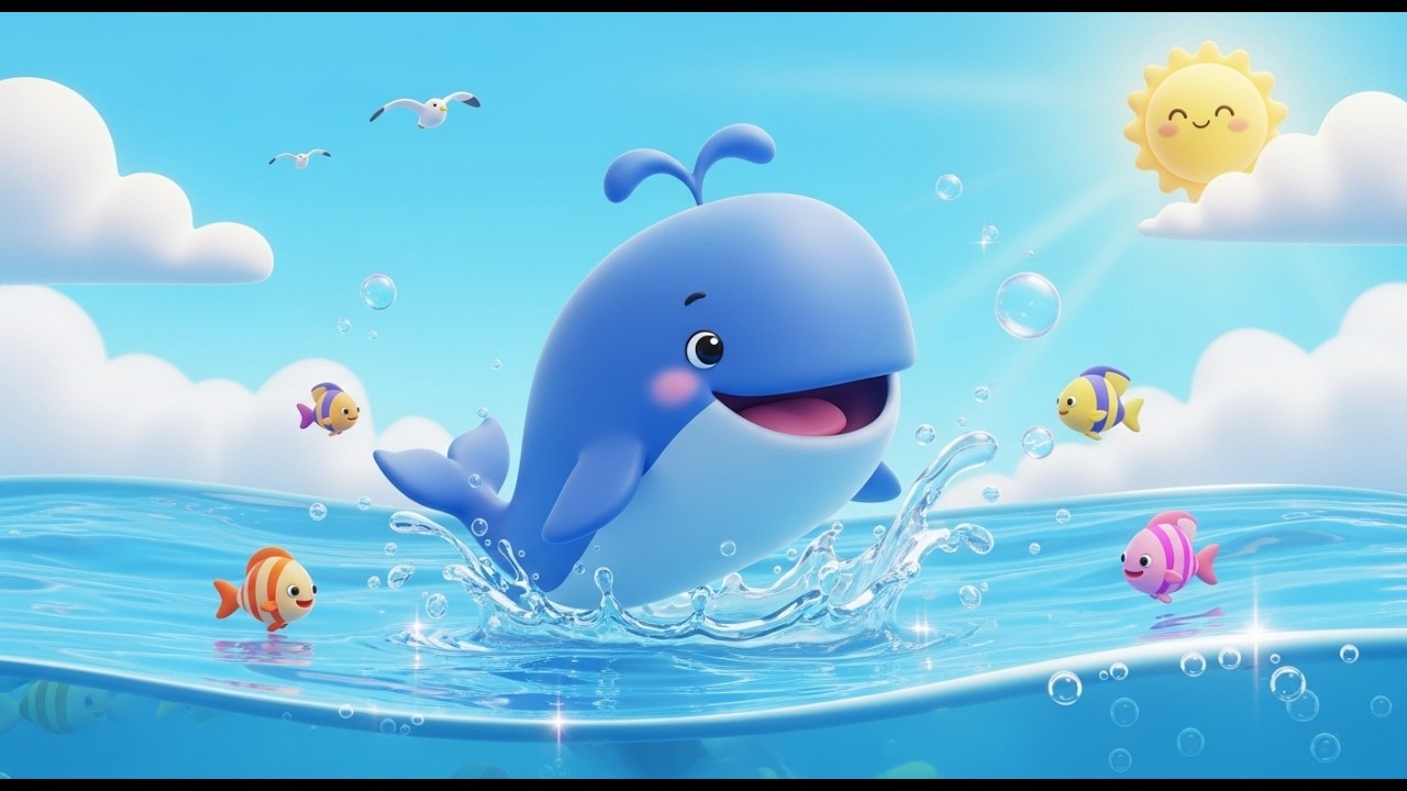 La ballena azul en la superficie del océano | Rimas infantiles para niños