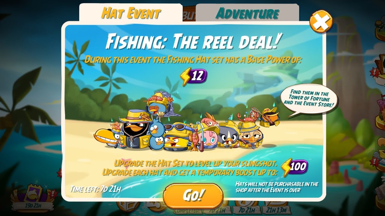 Angry Birds 2 - Tower of Fortune for Fishing Hat Set Session 1