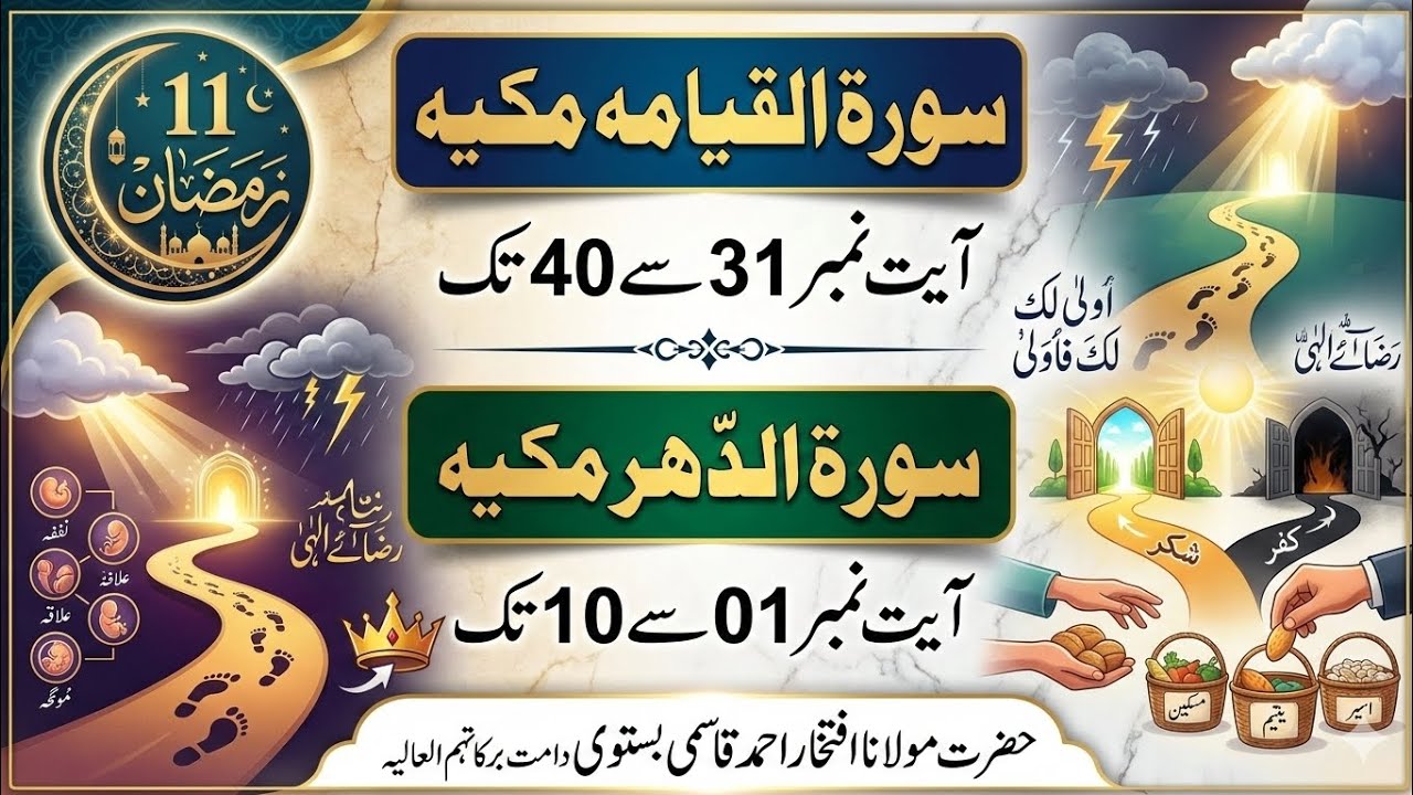 Surah Al-Qiyamah 31 to 40|Surah Al-Dharr 1 to 10|سورۃ القیامۃ 31 تا 40 | سورۃ الدھر 1 تا 10|#tafseer