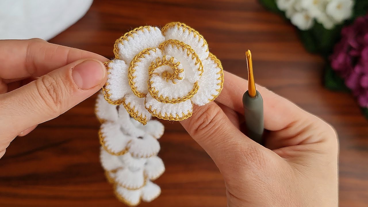 3D 🌷 Discover This Stunning Crochet Flower Beauty | Crochet Flower Design.🌷