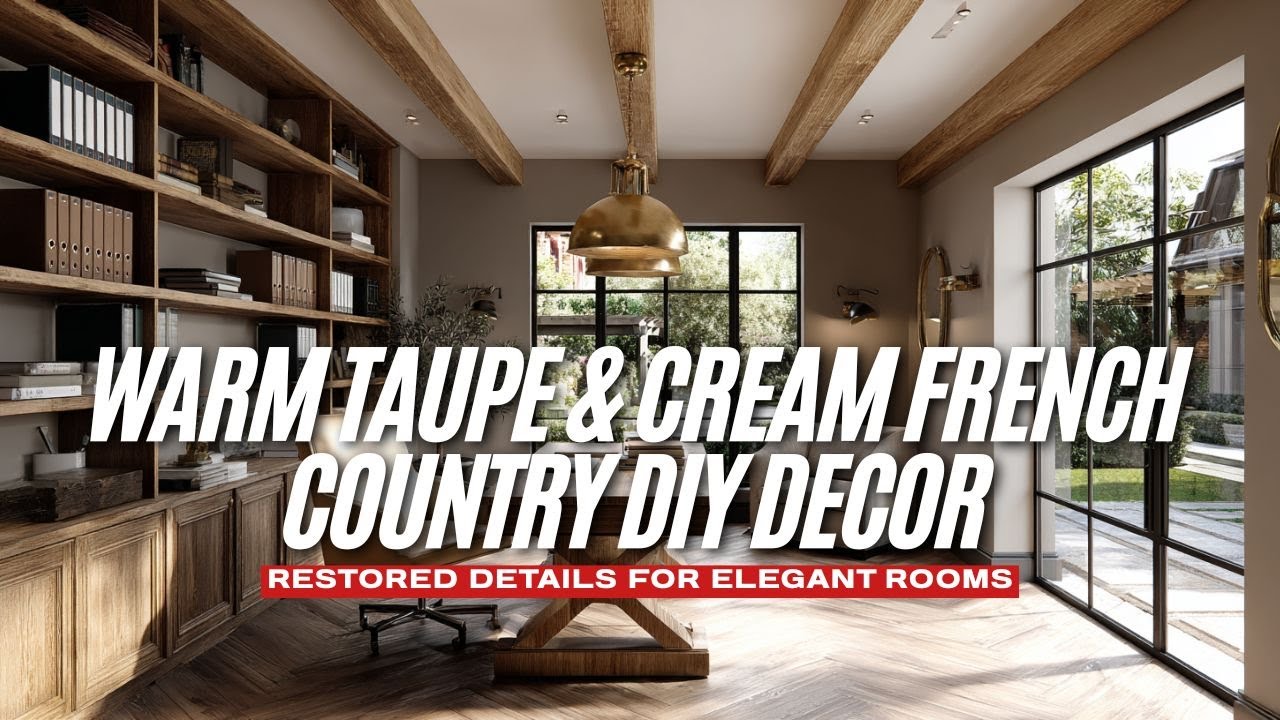 Warm Taupe & Cream French Country DIY Decor with Restored Details for Elegant Rooms