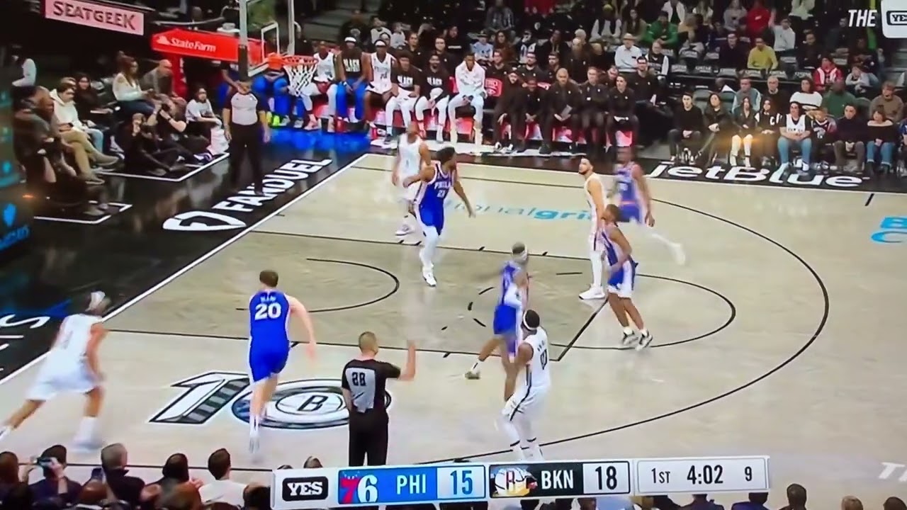 Mikal bridges nets   Wild tip in vs 76ers