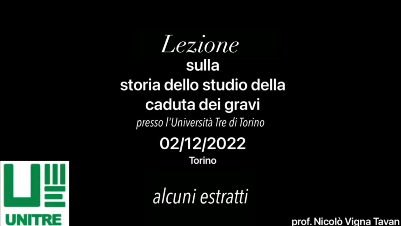 Lezione all'Università Tre di Torino: la storia dello studio della caduta dei gravi