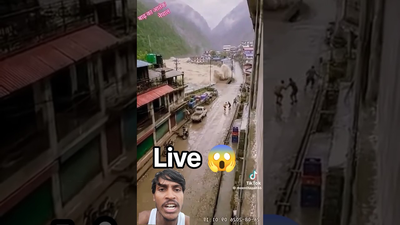 Nepal Ka badh kitne teji se aaya flood video #shorts