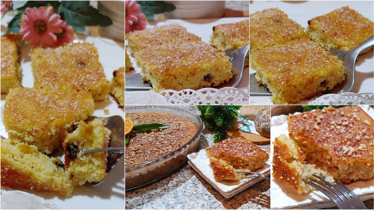 2 انواع بسبوسة المندرين بالمجود فالبيت ساهلة كذوب فالفم بلاسكر ختاري ليناسبك