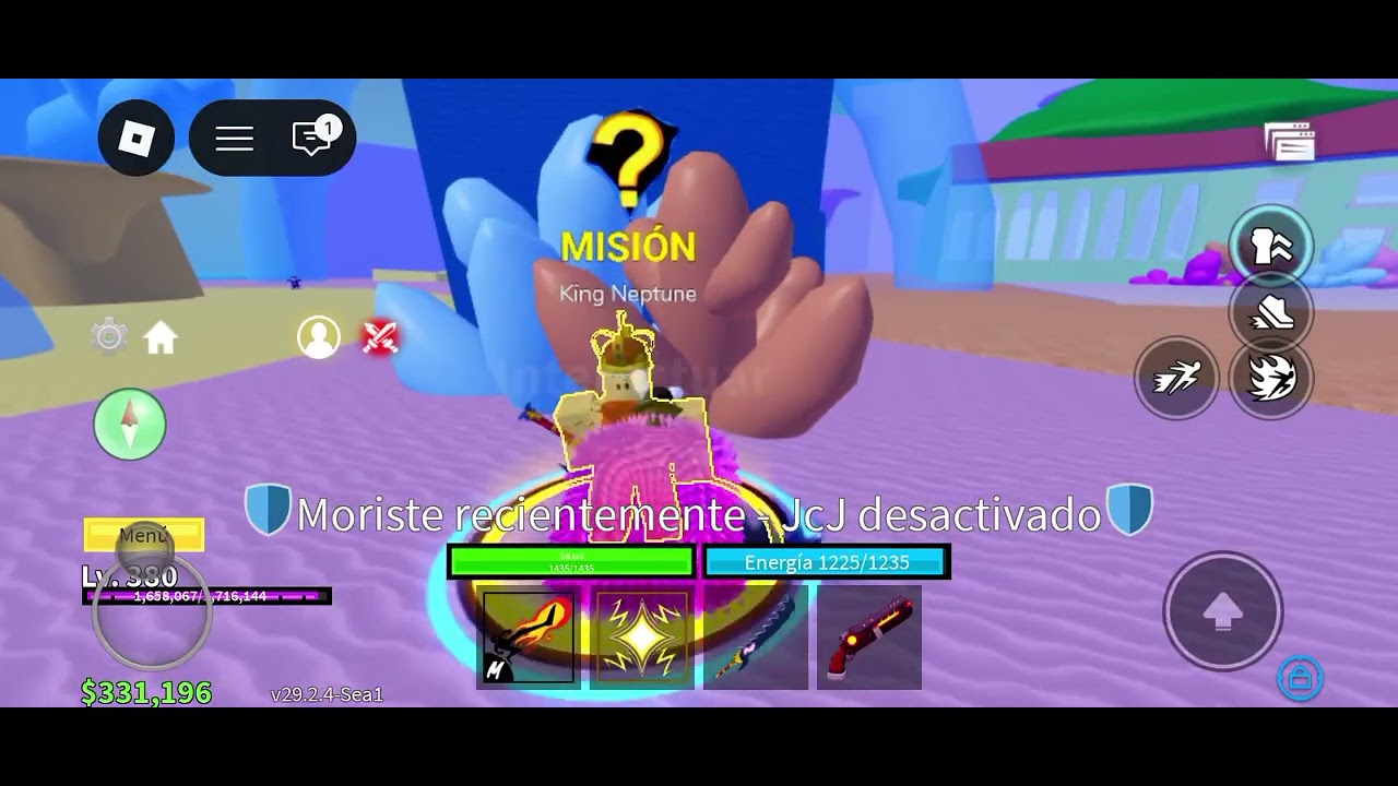 Jugando blox. Fruit.  Asta ser lvl 400.   2 parte