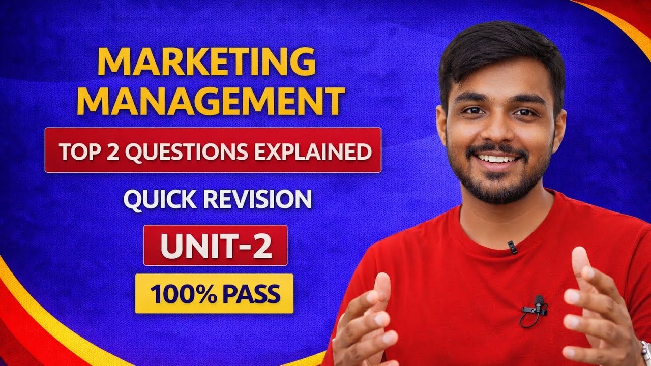 Marketing Management Unit–2 | Top 2 Imp Questions Explained | MBA SEM–1 OU @santhoshbachuwar2987 