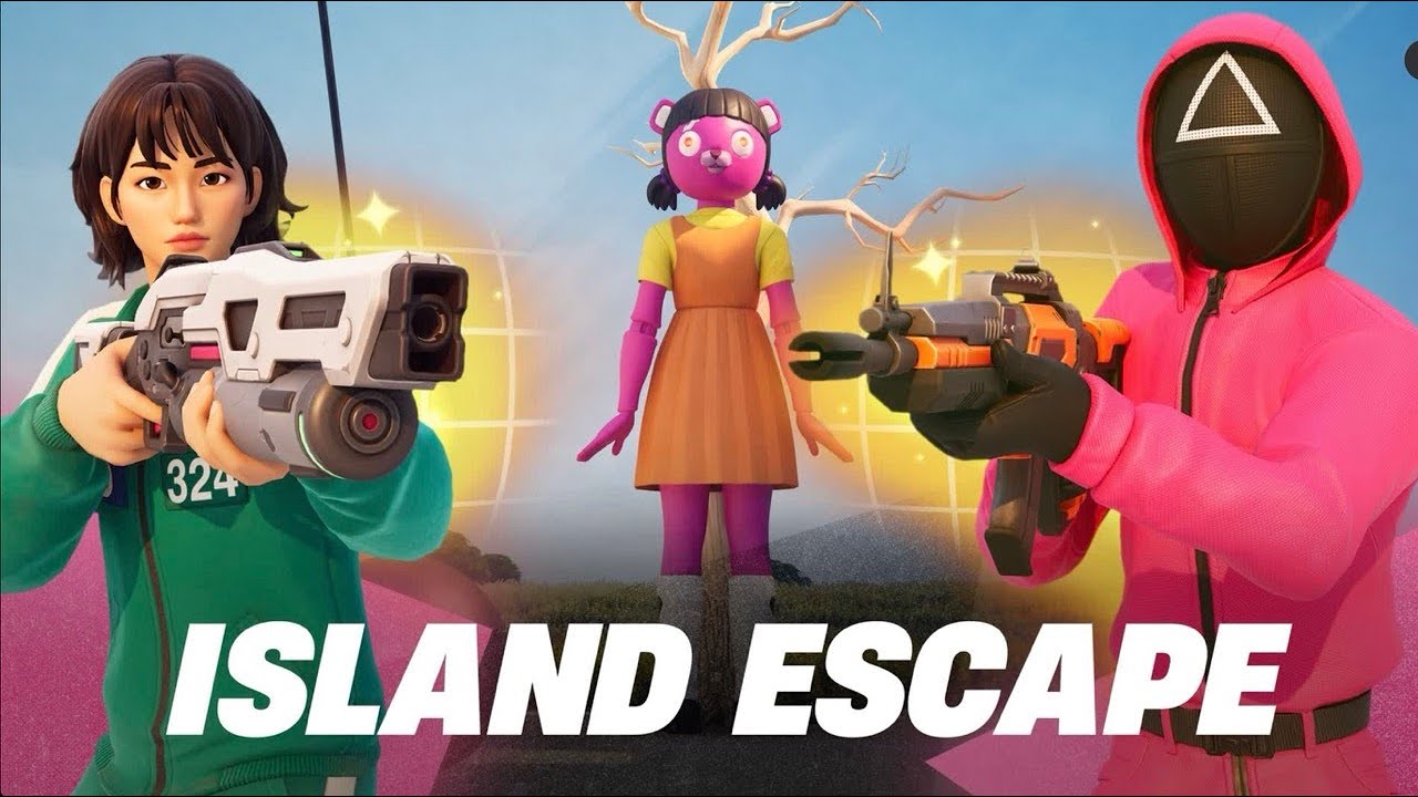 ISLAND ESCAPE SQUID GAME MAP FORTNITE CREATIVE - ALL CHALLENGES, PLAY GUARD AND CONTESTANT, ESCAPE