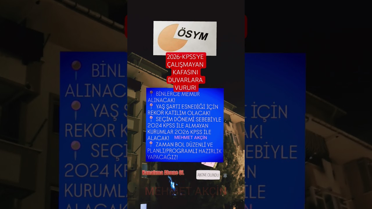 2026-KPSS'YE &Ccedil;ALIŞMAYAN KAFASINI DUVARLARA VURUR #shorts #&ouml;sym #reklam #kpss2026 #kpss #atama #memur