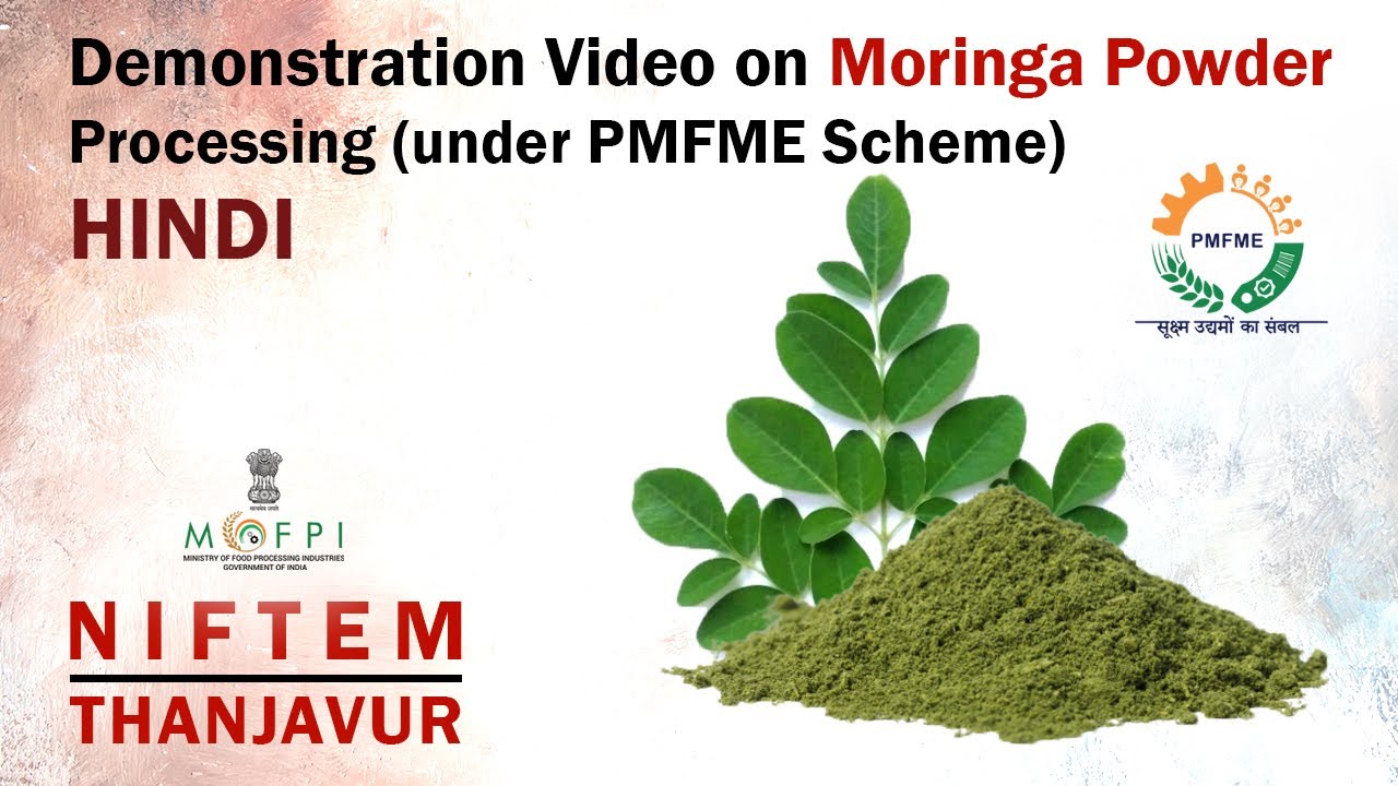 Demonstration Video on Moringa Powder Processing (under PMFME Scheme) - HINDI