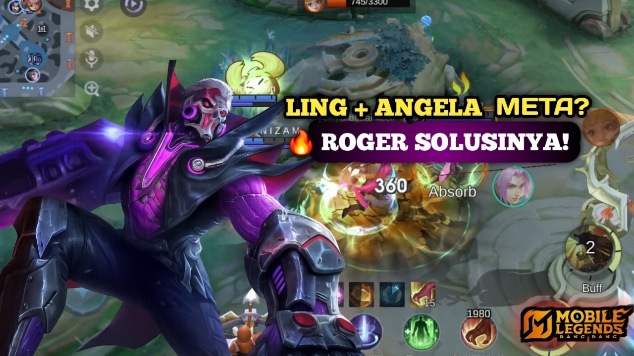 GAMEPLAY ROGER COUNTER LING + ANGELA 🔥 MLBB INDONESIA