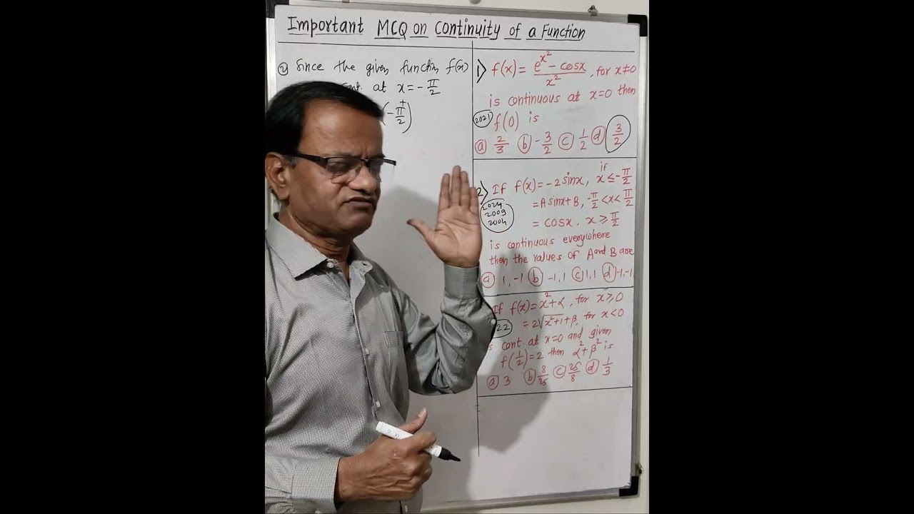 Important PYQ (MHT CET Maths)on Continuity of a function 