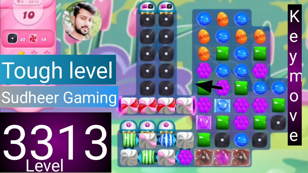 Candy crush saga level 3313 । No boosters । Tough level । Candy crush 3313 help । Sudheer Gaming