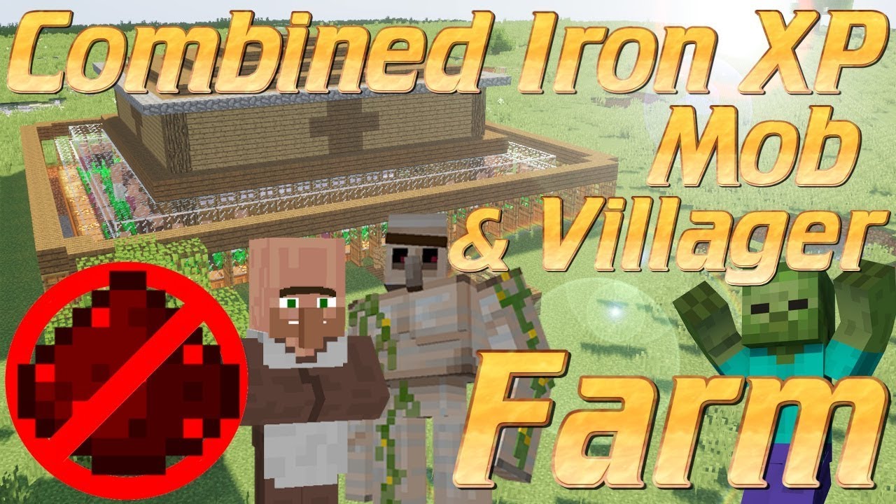 Minecraft: How to make an Iron Farm In Minecraft | Combined Iron Farm Mob Farm XP Farm & Villagers