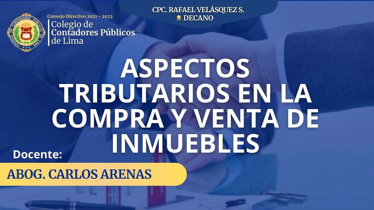 Aspectos Tributarios en la Compra y Venta de Inmuebles - CURSOS