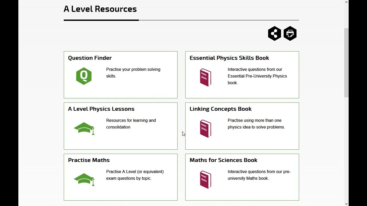 Isaac Physics A Level Features