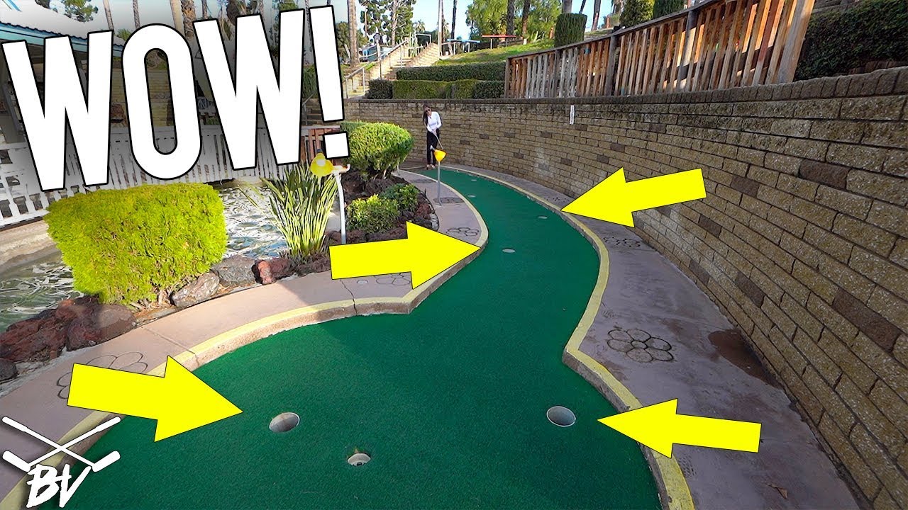I HAVE NEVER SEEN A MINI GOLF COURSE DO THIS! - LUCKY HOLE IN ONES!