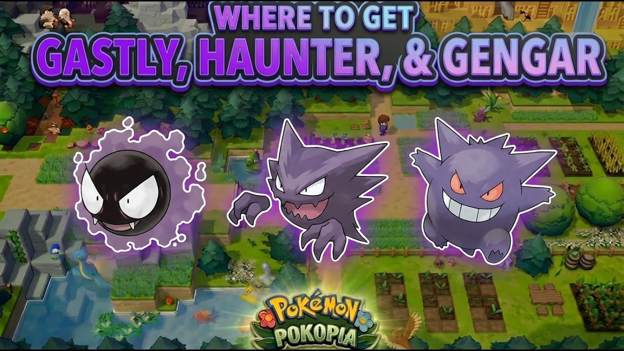 Как получить Гастли, Хаунтера и Генгара в Pokemon Pokopia