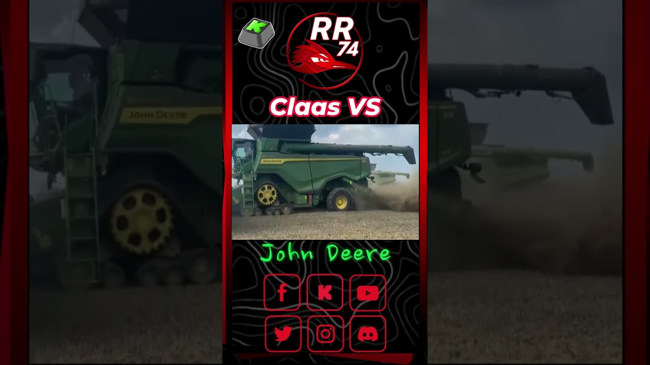 Claas VS john Deere Combine Challenge #shorts  #claas  #farmingvideos #johndeere