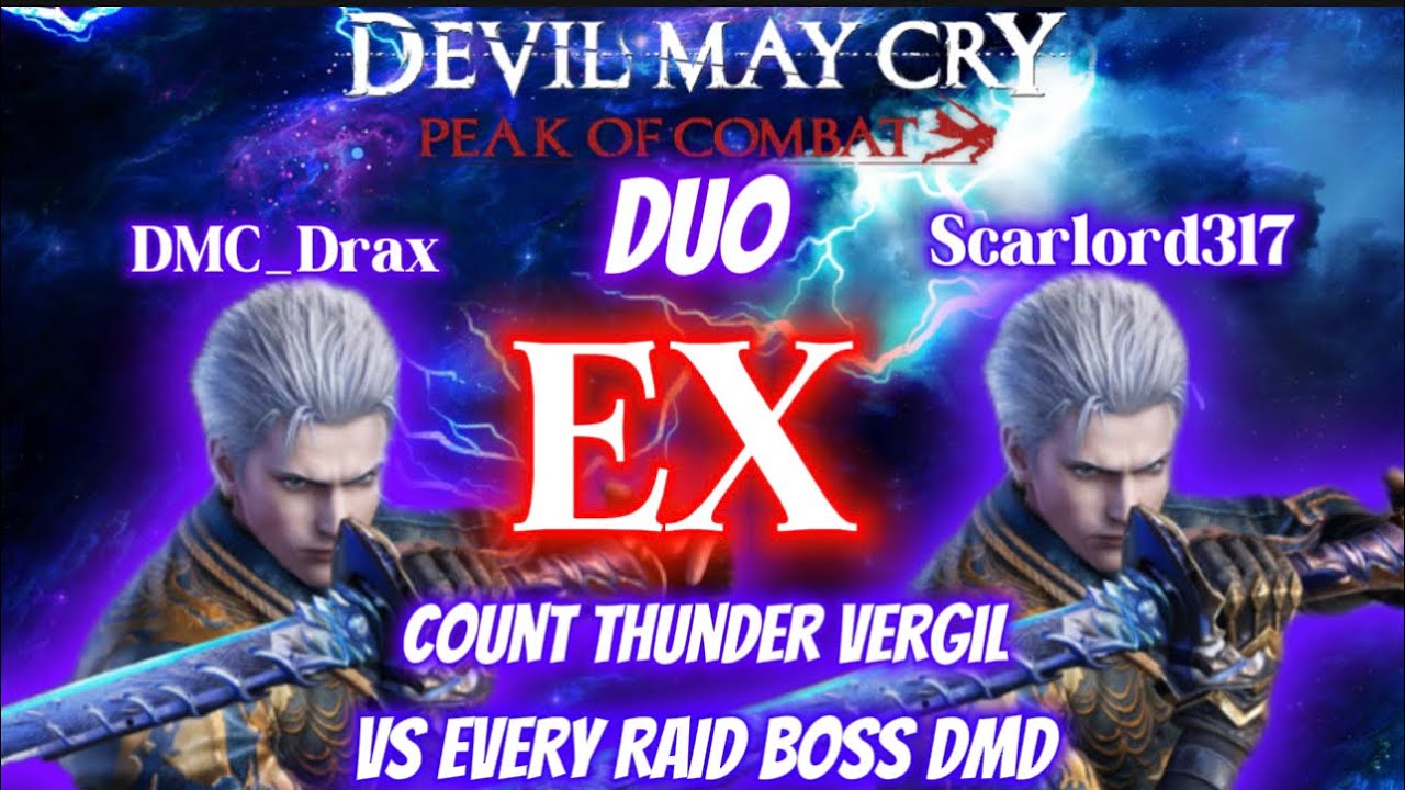 Devil May Cry Peak of Combat Duo Count Thunder Vergil VS Every Raid Boss DMD