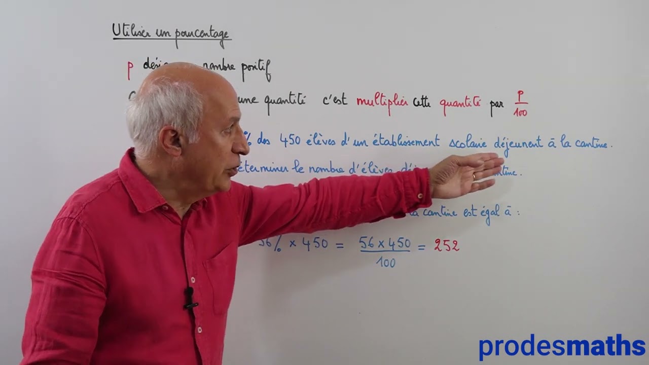 Cinquième - Proportionnalité - Utiliser un pourcentage