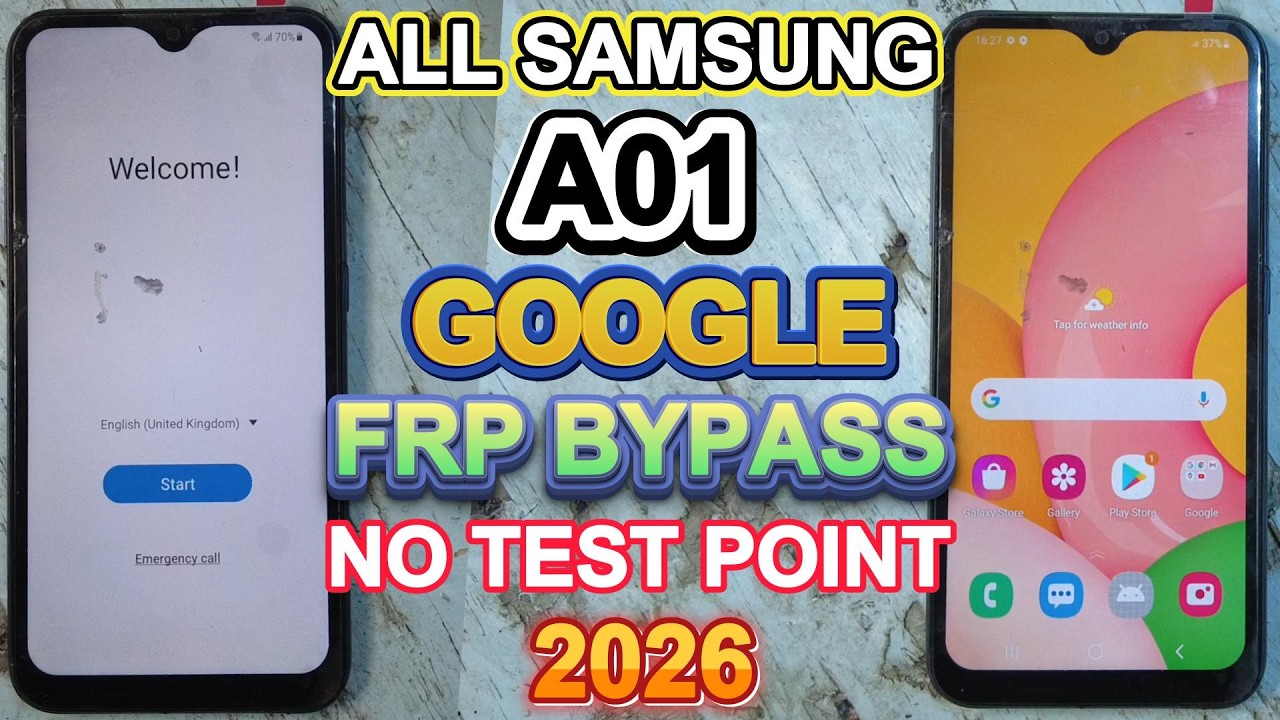Samsung A01 FRP Bypass/Remove Samsung A01QXX Frp Bypass Android 11/12/13 Without New Test Point 2026