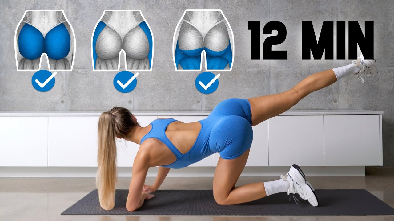 12 MIN BEST PILATES BOOTY Workout - 12 Exercises to Grow All-Around Booty, No Equipment, At Home