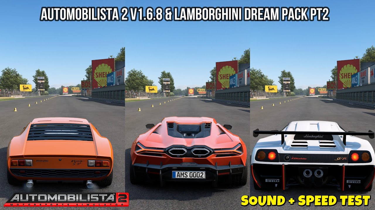 AUTOMOBILISTA 2 UPDATE 1.6.8 | LAMBORGHINI DREAM PACK 2 DLC | SPEED + ENGINE SOUND TEST