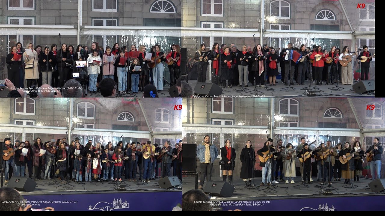 Cantar aos Reis na Praça Velha em Angra-Porto Judeu, F.U.Praiense, Raminho e Stª Bárbara(2025-01-04)